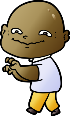 Bir insan tarafından çizilmiş ürkütücü bir çizgi film.