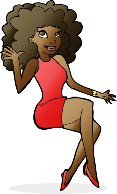 Bir insan tarafından çizilmiş, oturan bir kadın.