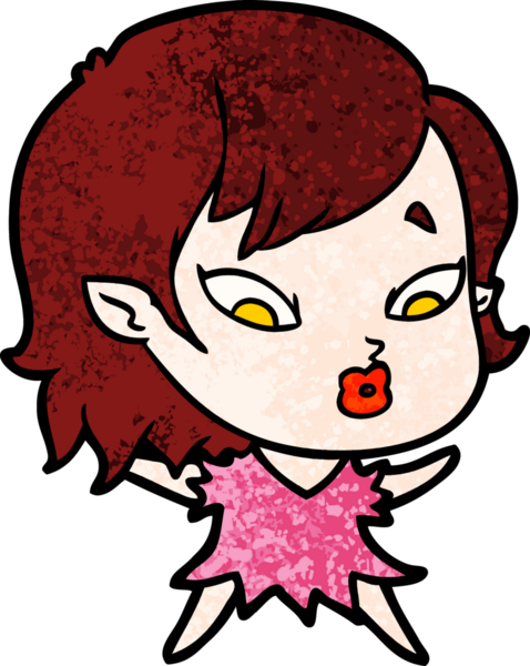 Bir insan tarafından çizilmiş şirin vampir kız çizgi filmi.