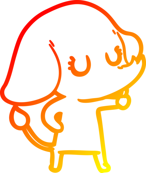 Bir insan tarafından çizilmiş şirin bir fil çizimi.