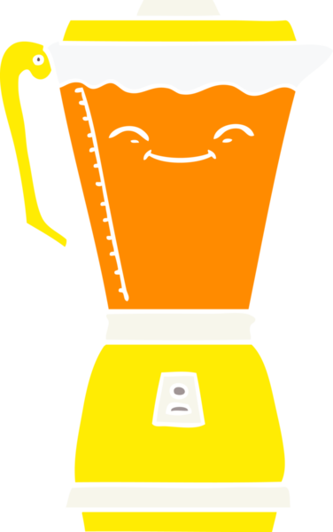 Bir insan tarafından çizilmiş düz renk çizgi film yemek işlemcisi