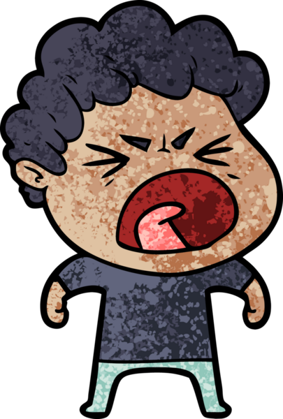 Bir insan tarafından çizilmiş öfkeli bir adam.