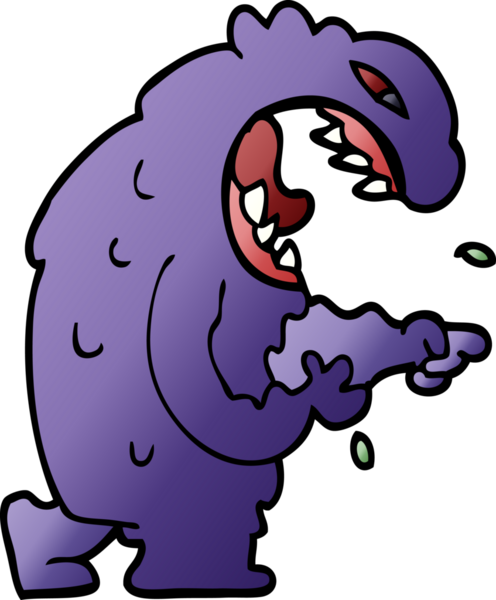 Bir insan tarafından çizilmiş karikatür cadılar bayramı canavarı