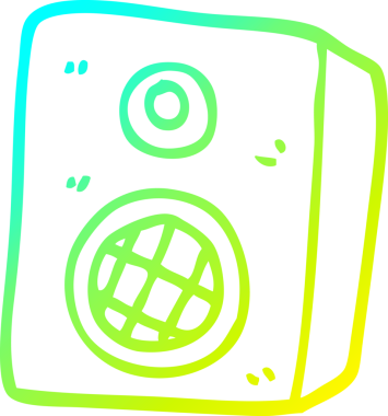 Bir insan tarafından çizilmiş bir çizgi film hoparlörünün soğuk gradyan çizimi