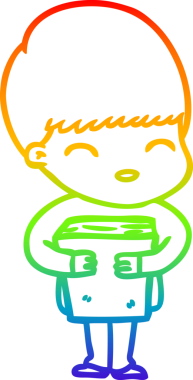 gökkuşağı gradyanı çizimi bir insan tarafından çizilmiş mutlu bir çizgi film çocuğu