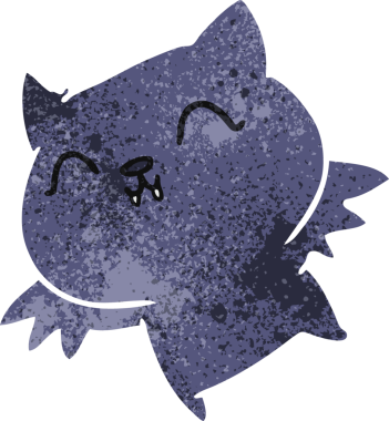 Bir insan tarafından çizilmiş sevimli kawaii yarasasının serbest çizimi.