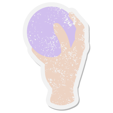 Bir insan tarafından çizilmiş el ele tutuşan grunge etiketi.