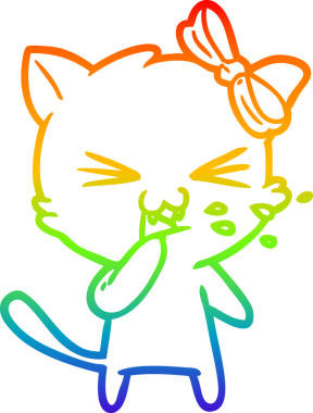 gökkuşağı gradyanı çizimi bir insan tarafından çizilmiş çizgi film kedisi