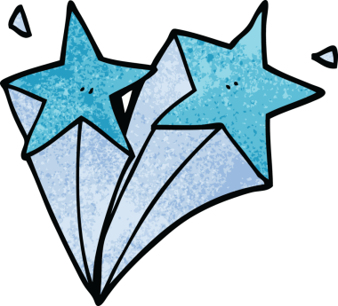 Bir insan tarafından çizilmiş karalama yıldızları.