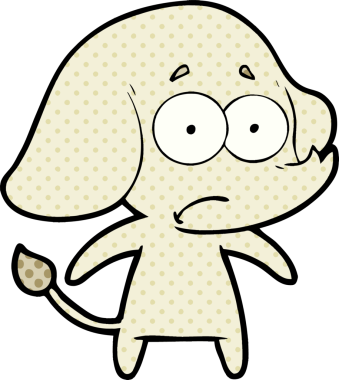 bir insan tarafından çizilmiş belirsiz bir fil.