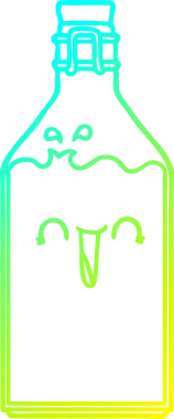 Bir insan tarafından çizilmiş eski bir meyve suyu şişesinin soğuk gradyan çizimi