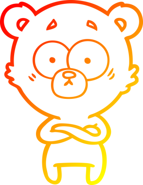 Bir insan tarafından çizilmiş bir ayı çizgi filminin sıcak gradyan çizimi