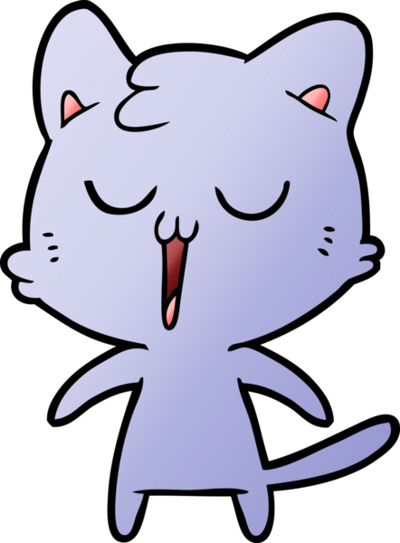 Bir insan tarafından çizilmiş çizgi film kedisi.