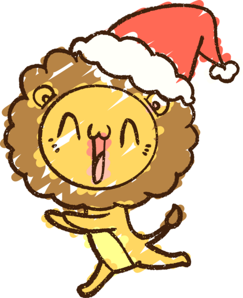 Bir insan tarafından çizilen Noel Aslanı Tebeşiri