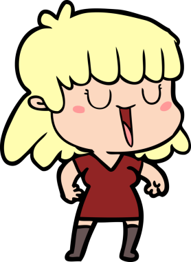 Bir insan tarafından çizilmiş karikatür kadın.