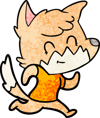 Bir insan tarafından çizilmiş çizgi film dostu tilki.