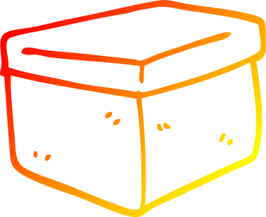 Bir insan tarafından çizilmiş bir karikatür dosyalama kutusunun sıcak çizgi çizimi