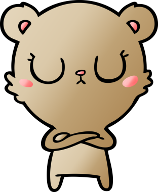 Bir insan tarafından çizilmiş barışçıl ayı yavrusu.