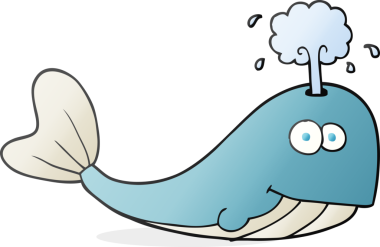 Bir insan tarafından çizilmiş serbest çizim karikatür balinası.