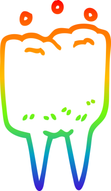 Bir insan tarafından çizilen çizgi film dişinin gradyan çizimi.