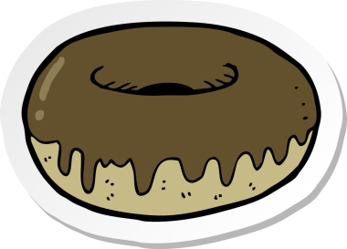 Bir insan tarafından çizilmiş bir çörek etiketi.