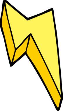 Bir insan tarafından çizilmiş karalama dekoratif yıldırım