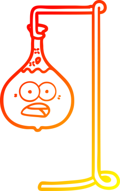 Bir insan tarafından çizilmiş bir karikatür bilim deneyinin sıcak çizgi çizimi