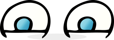 Bir insan tarafından çizilmiş çizgi film gözleri.