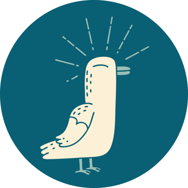 Bir insan tarafından çizilmiş dövme stili martı kuşunun simgesi