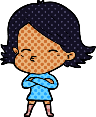 Bir insan tarafından çizilmiş karikatür kadın.