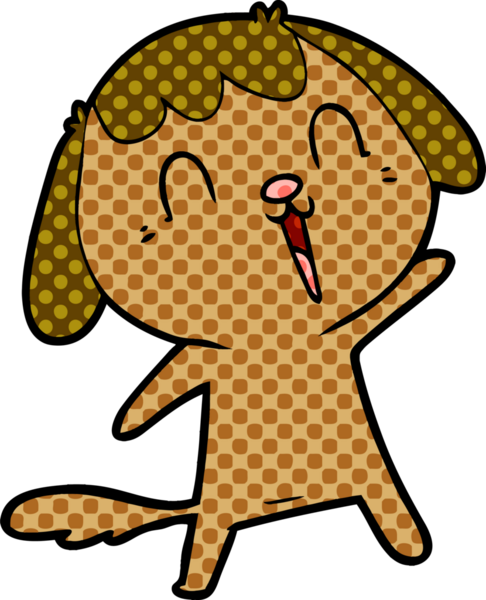 Bir insan tarafından çizilmiş şirin bir çizgi film köpeği ağlıyor.