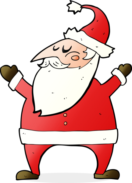 Bir insan tarafından çizilmiş Noel Baba çizgi filmi.