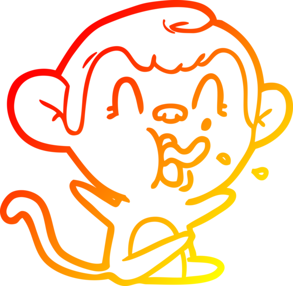 İnsan tarafından çizilmiş çılgın bir çizgi maymunun sıcak çizgi çizimi