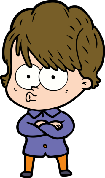 Bir insan tarafından çizilmiş karikatür kadın.