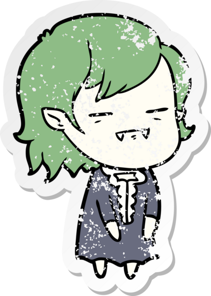 Bir insan tarafından çizilmiş ölümsüz vampir bir kızın sıkıntılı çıkartması.