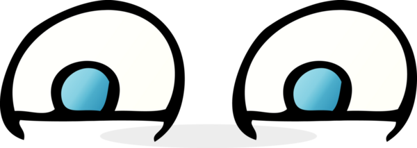 Bir insan tarafından çizilmiş çizgi film gözleri.