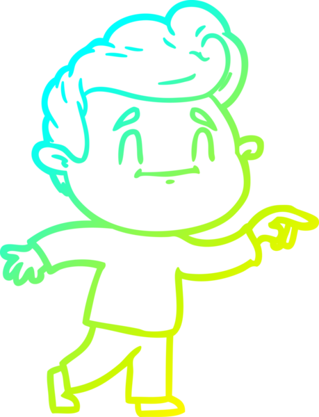 Bir insan tarafından çizilmiş mutlu bir çizgi film karakteri çizimi.