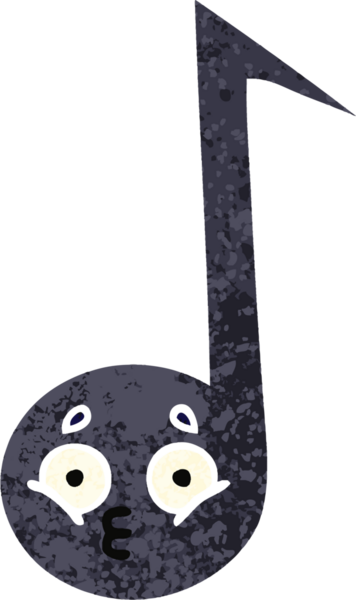 Bir insan tarafından çizilmiş bir notanın retro çizim tarzı karikatürü