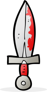 Bir insan tarafından çekilen kanlı bir kılıç.