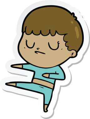 Bir insan tarafından çizilmiş huysuz bir çocuğun çıkartması.