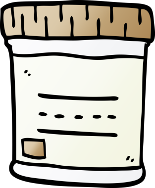 bir insan tarafından çizilmiş tıbbi örnek kavanozu.