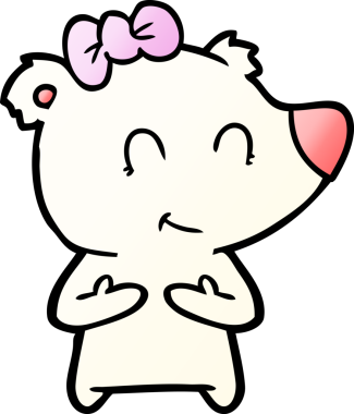 Bir insan tarafından çizilmiş dişi kutup ayısı çizgi filmi.