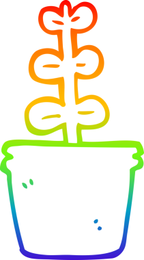 gökkuşağı gradyan çizgi çizimi bir insan tarafından çizilmiş bir karikatür ev bitkisi