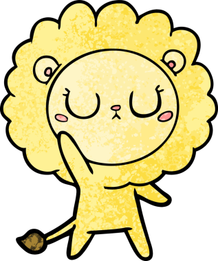 Bir insan tarafından çizilmiş çizgi film aslanı.