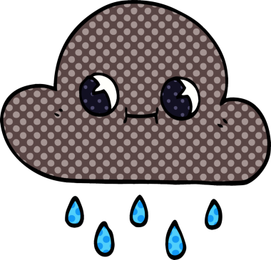 Bir insan tarafından çizilmiş karalama yağmur bulutu