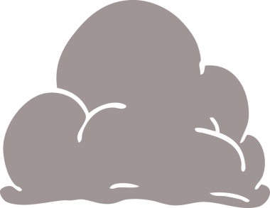 Bir insan tarafından çizilmiş karalama fırtına bulutu.