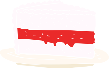 Bir insan tarafından çizilen kekin düz renk çizimi