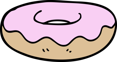 Bir insan tarafından çizilmiş buzlu çörek.