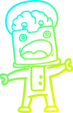 Bir insan tarafından çizilmiş soğuk gradyan robot çizimi