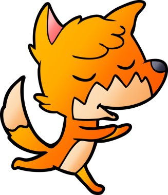 Bir insan tarafından çizilmiş dost canlısı çizgi film tilkisi.